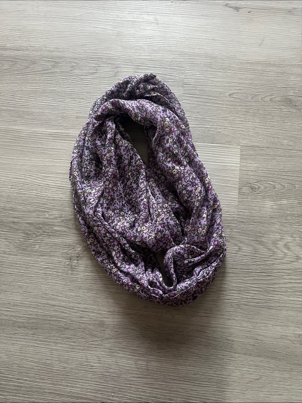 Purple Floral Infinity Scarf - Women Accessories